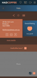UI for cafe the user hasn't visited before