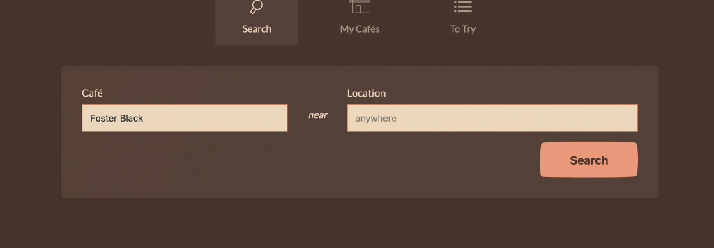 cafe search feature UI
